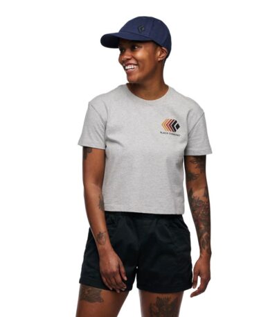 AR000497þT SHIRT - FADED CROP SS TEE - NICKEL HEATER - BLACK DIAMOND