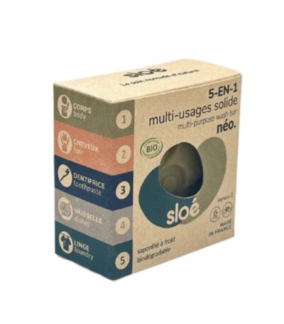 AR000512þNEO - LE PREMIER SAVON MULTI-USAGES SOLIDE 5EN1 - 60G - SLOE