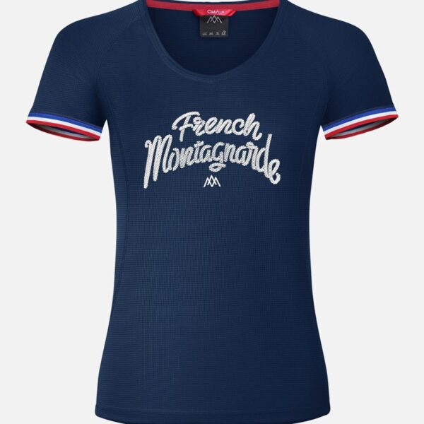 AR000600þFRENCH MONTAGNARDE – T SHIRT – FEMME – MARINE – CIMALP