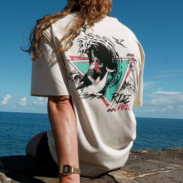 AR000669þT SHIRT - WAVE SURFEUR - CREME - ZINTENSE