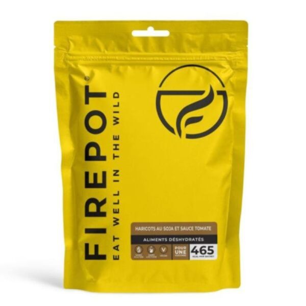 AR000933þREPAS DESHYDRATÉ - PETIT DEJEUNER- VEGAN - HARICOTS BLANCS A LA SAUCE TOMATE AU SOJA - FIREPOT