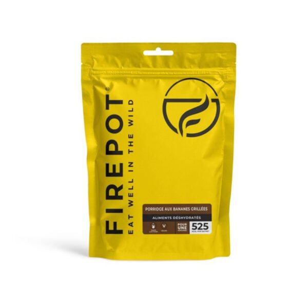 AR000936þREPAS DESHYDRATÉ - PETIT DEJEUNER- VEGAN - PORRIDGE AUX BANANES GRILLEES - FIREPOT
