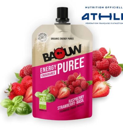 AR000145þPUREE ENERGETIQUE - FRAMBOISE FRAISE BASILIC - 90G - BAOUW