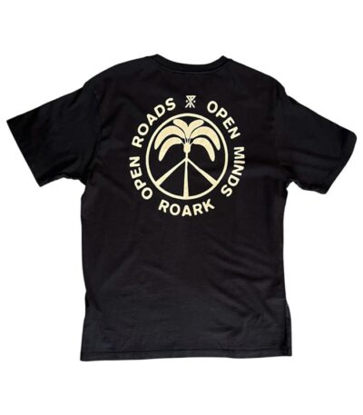 AR001119þT SHIRT PREMIUM - PEACE PALM BLACK - ROARK