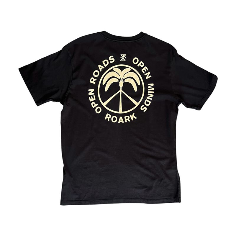 AR001119þT SHIRT PREMIUM - PEACE PALM BLACK - ROARK